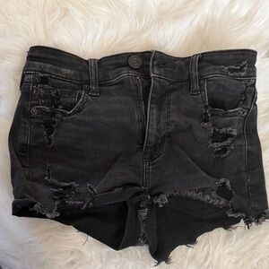 American Eagle Outfitters Black Distressed Jean Shorts